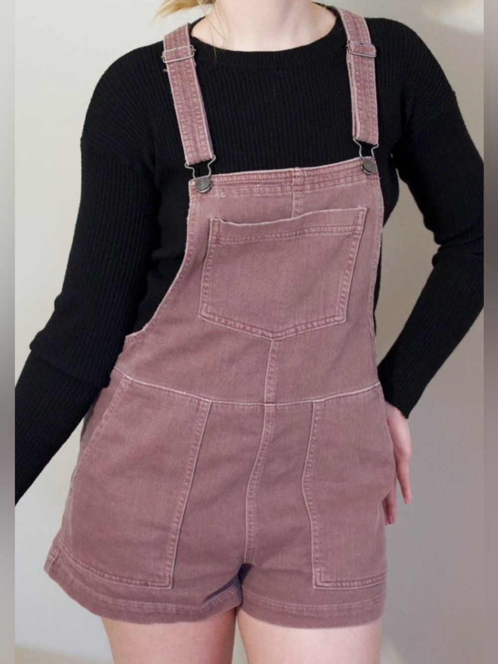 Aerie Werk & Play brown short overalls, medium